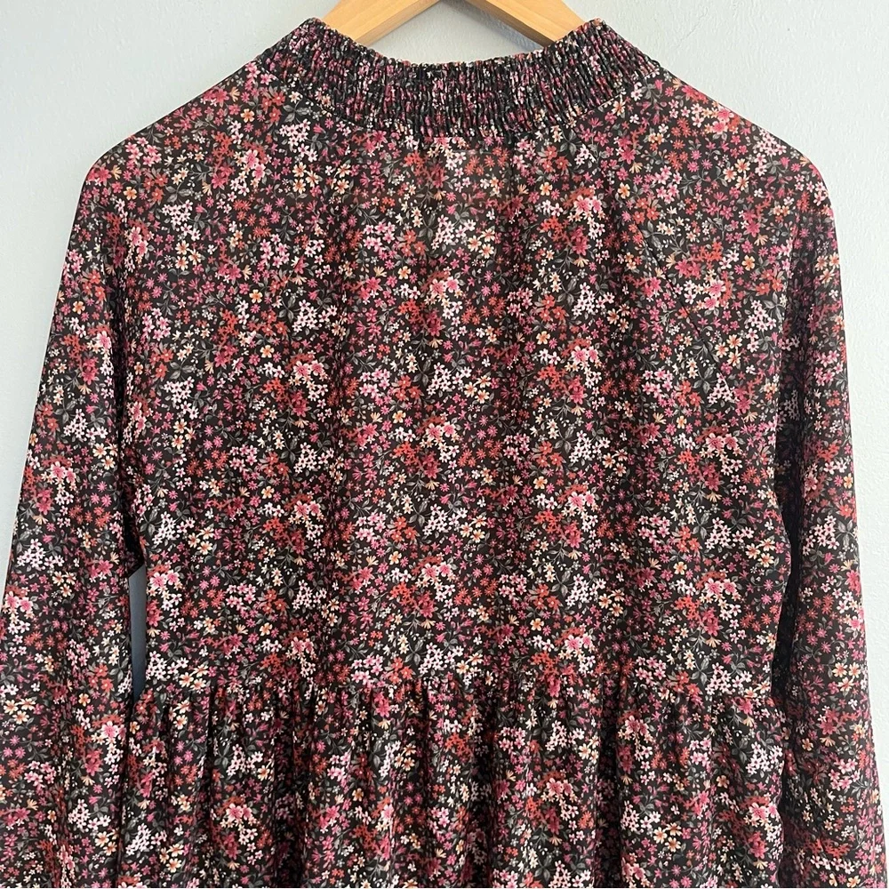 American Eagle Prairie Floral Long Sleeve Tiered Mini Dress Size XS Cottagecore - Picture 9 of 9